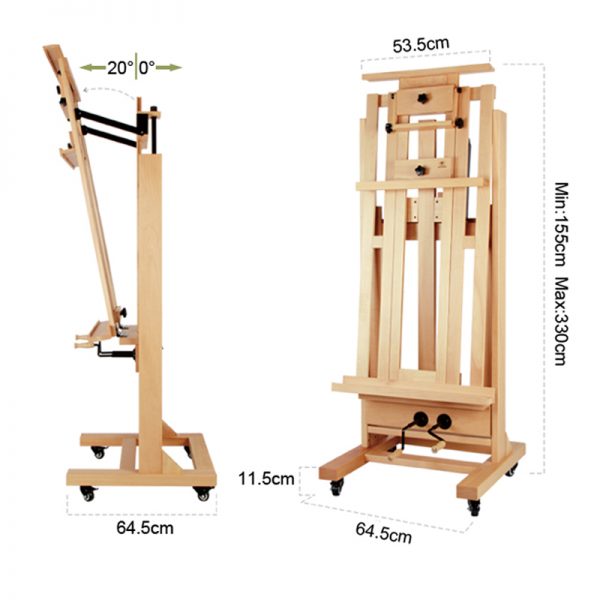 Adjustable Studio Beech Easel - No.HH-EL001