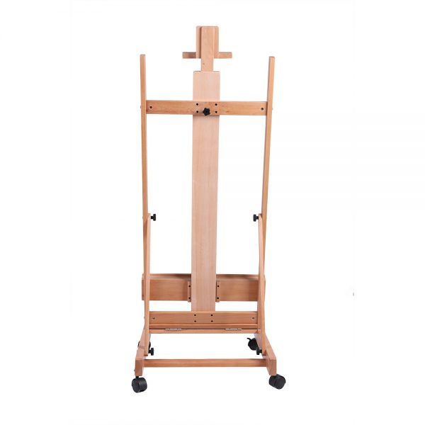 Professional Dark Red H Frame Studio Beech Easel - No.HH-EL029