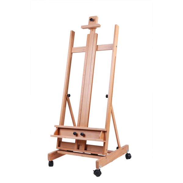 Professional Dark Red H Frame Studio Beech Easel - No.HH-EL029