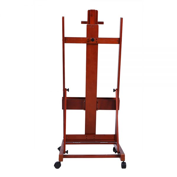 Professional Dark Red H Frame Studio Beech Easel - No.HH-EL029